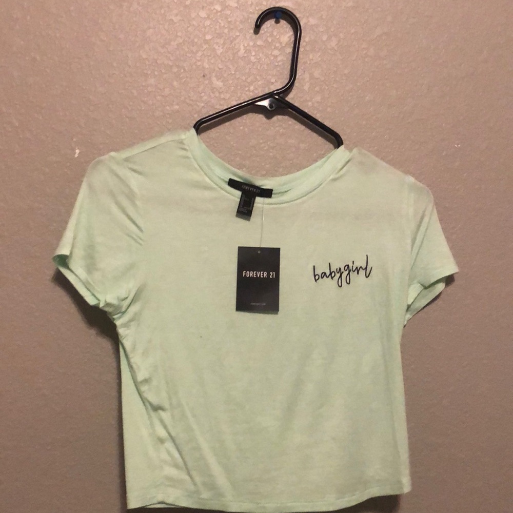 Green babygirl crop top